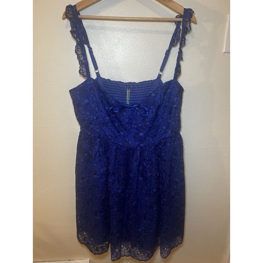 NWT Anthropologie NWT Ruffle-Strap Corset Sweetheart Lace Mini Dress Size XL - Picture 11 of 11